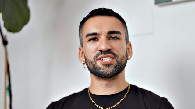 Eager jock wanks cock till cumshot after interview