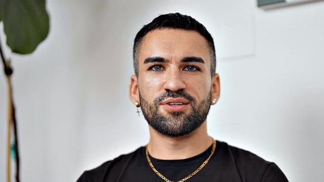 Eager jock wanks cock till cumshot after interview