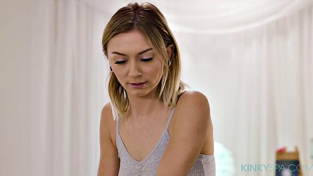 Cute teen Chloe Temple fucks her boss during her job interview at the Kinky Spa