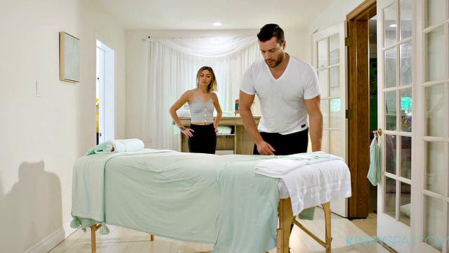 Cute teen Chloe Temple fucks her boss during her job interview at the Kinky Spa