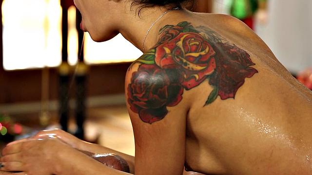 NURU MASSAGE - Hottie Teen Gina Valentina Deepthroats Big Cock Before Riding Like A Pro