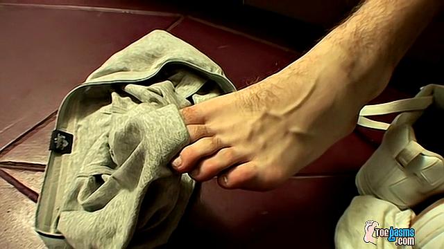 Evan Heinze Enjoys Sock-On-Cock Fun