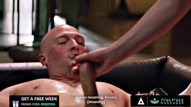 NURU MASSAGE - Jewelz Blu Fucks Client While Coworker Ameena Chats And Watches