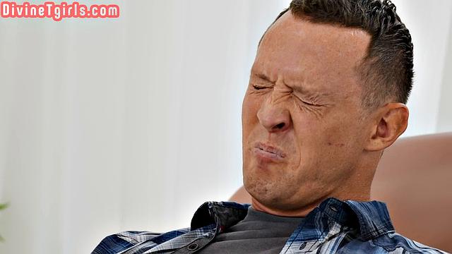 Busty ebony TS and her BF analfucking