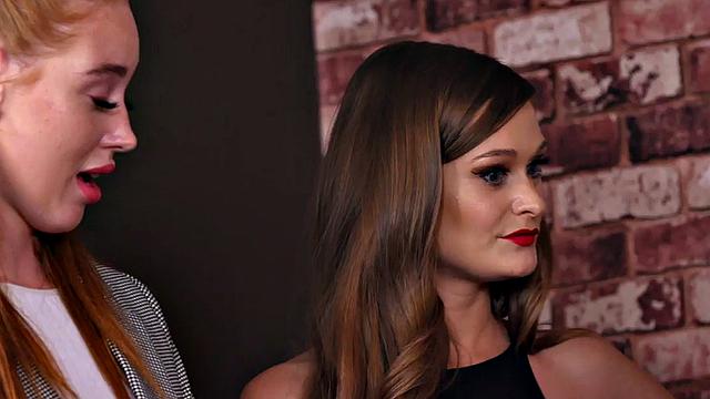 CFNM bitches seduce naked guy to stroke his hard dick