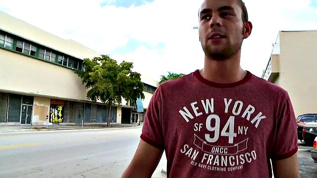 A wild interracial fuck with a tattooed bottom dude outdoors