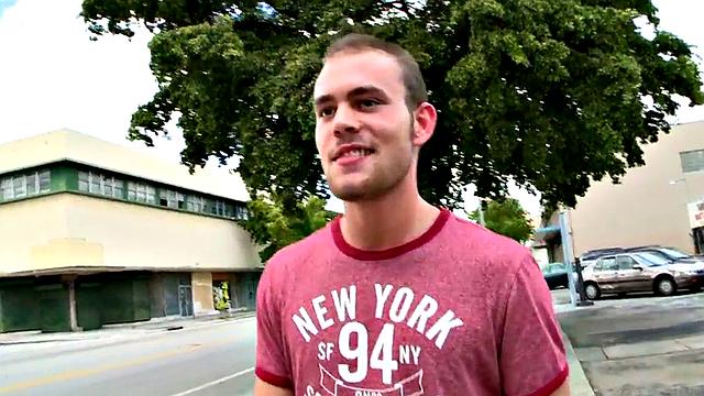 A wild interracial fuck with a tattooed bottom dude outdoors