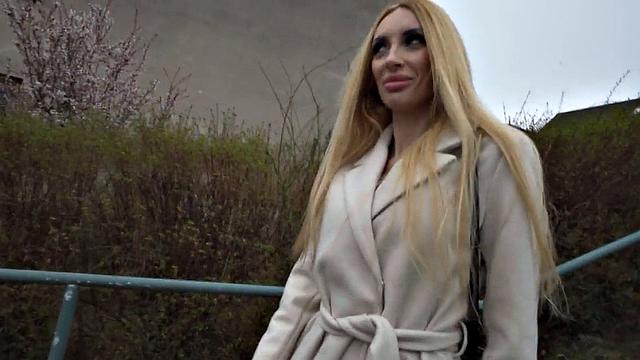 Real amateur inked MILF in leather gets laid for money