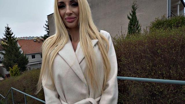 Real amateur inked MILF in leather gets laid for money