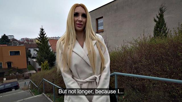 Real amateur inked MILF in leather gets laid for money