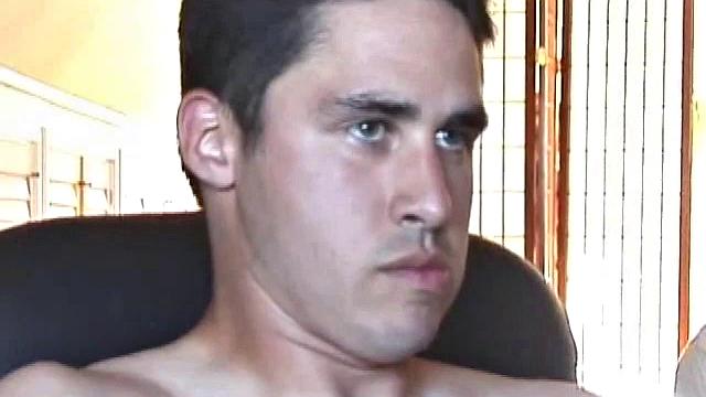 Mark Summit sits in front of the tube, watching porn video, and jerking off to a chix flick. After stroking with determination, and edging himself a few times, Mark's cock erupts with a sizable cum load.