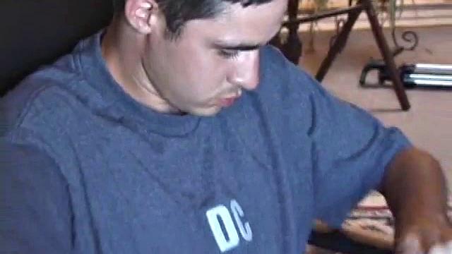 Mark Summit sits in front of the tube, watching porn video, and jerking off to a chix flick. After stroking with determination, and edging himself a few times, Mark's cock erupts with a sizable cum load.