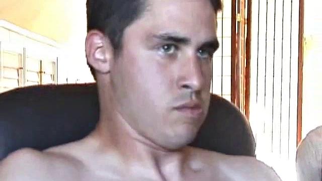 Mark Summit sits in front of the tube, watching porn video, and jerking off to a chix flick. After stroking with determination, and edging himself a few times, Mark's cock erupts with a sizable cum load.