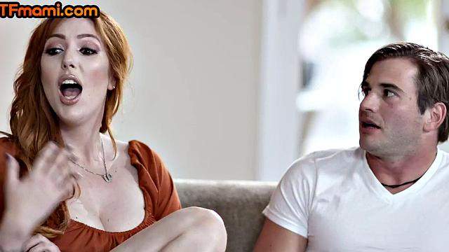 Busty stepmom MILF fucked in FFM threesome by stepson cock