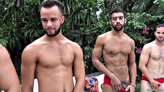 A Shower of Swimmer Splooge - Allen Silver, Adrian Suarez Group Fuck