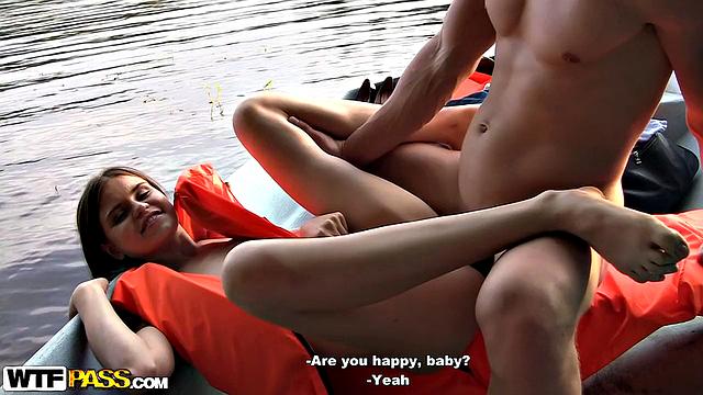 Cute broad enjoys MMF threesome in the boat