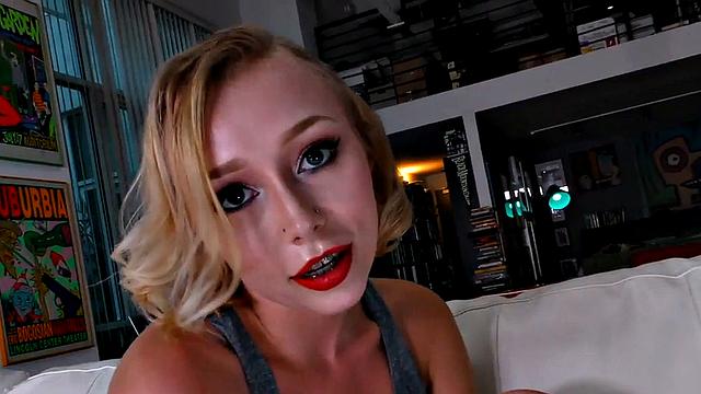 Braces petite spoils guy with a handjob