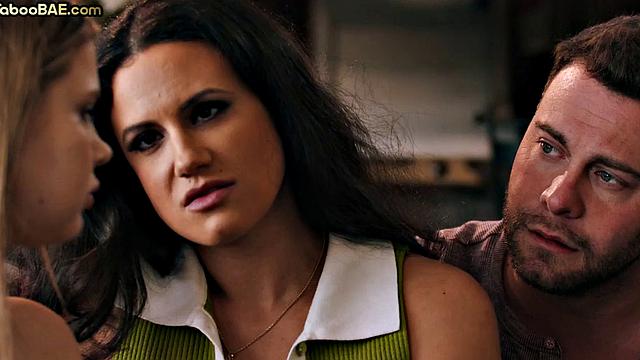 Petite babe sharing cock in 3some with MILF