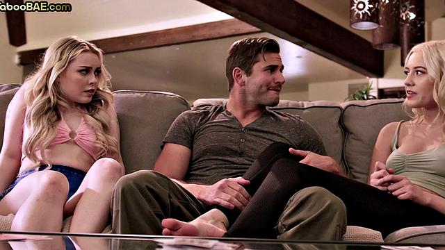 Busty lesbians doggystyled hard