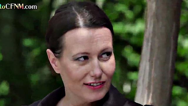 Outdoor CFNM mature wanking man