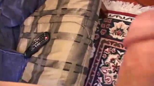 Matthew Matters wants a handjob, so he unzips his jeans and out pops that monster cock. He strokes himself awhile, before asking for some help and in no time he pumps out a messy cum load onto his belly and licks it up.