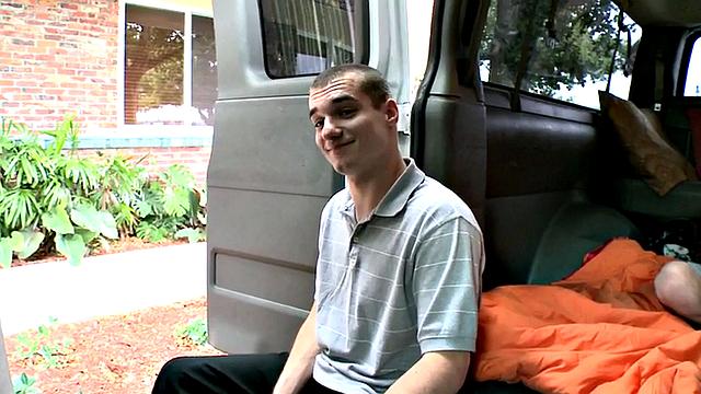 Amateur fooled stud fucks gay twink in bus till cumshot