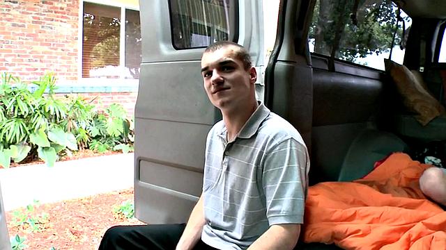 Amateur fooled stud fucks gay twink in bus till cumshot