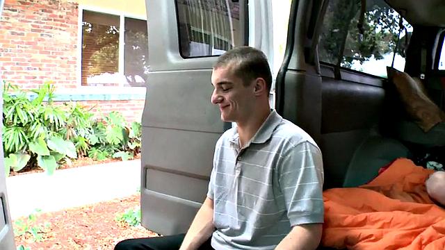 Amateur fooled stud fucks gay twink in bus till cumshot