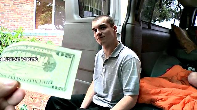 Amateur fooled stud fucks gay twink in bus till cumshot