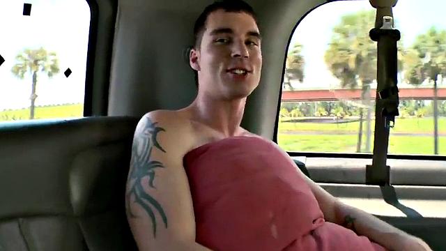 Straight amateur stud fucks gay stud in pickup for money