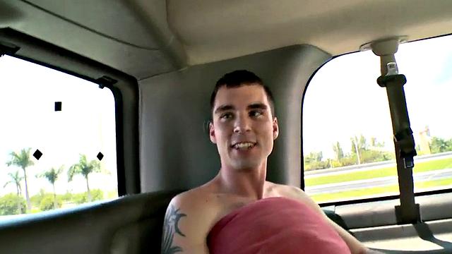 Straight amateur stud fucks gay stud in pickup for money