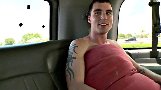 Straight amateur stud fucks gay stud in pickup for money