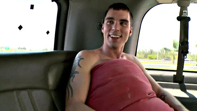 Straight amateur stud fucks gay stud in pickup for money