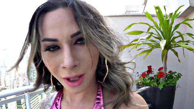 Watch this curvy Latina babe get her tight ass drilled while tugging on her thong