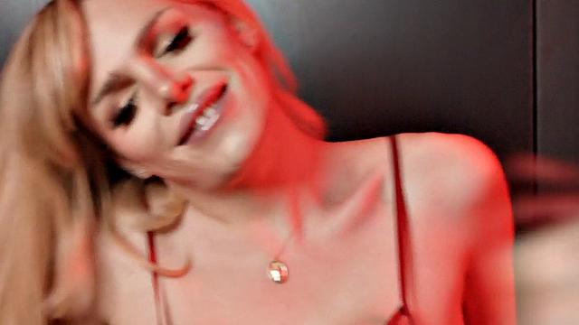 Big-titted tranny drilled by male in doggystyle in ass