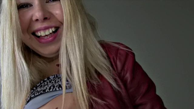 Blonde Russian loves stranger's big cock