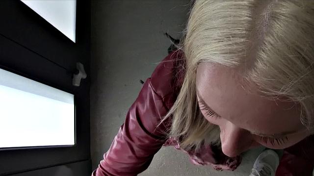 Blonde Russian loves stranger's big cock