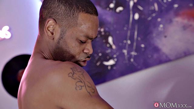 Blonde MILF joins black couple