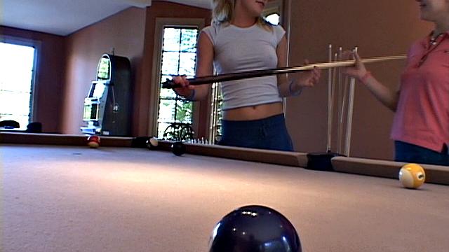 Little Summer and lesbian Lick pussies by the pool