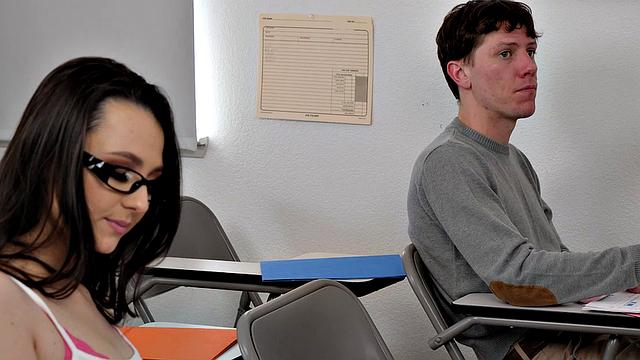 Liz Jordan is no fun at school but Rion can change that by fucking her!!