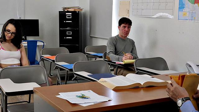 Liz Jordan is no fun at school but Rion can change that by fucking her!!