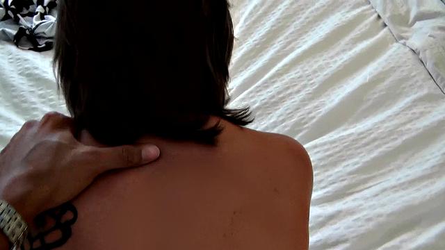 Enjoy Holly's tattooed body as she gives a POV handjob and ball licking facial