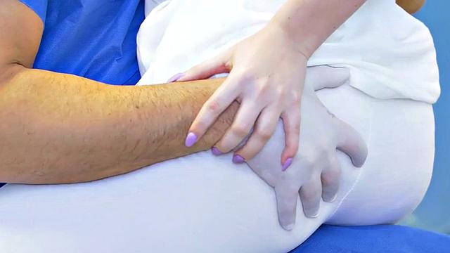 Slutty nurse fucked by lusty doctor in medical room