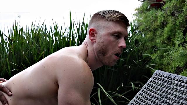 Muscled Jock barebacked by lover