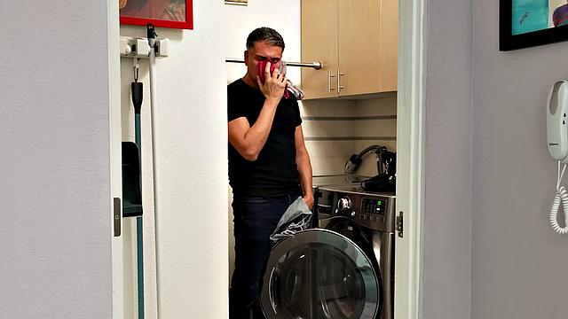 Sophia Leone gets wet watching her husband sniff her panties