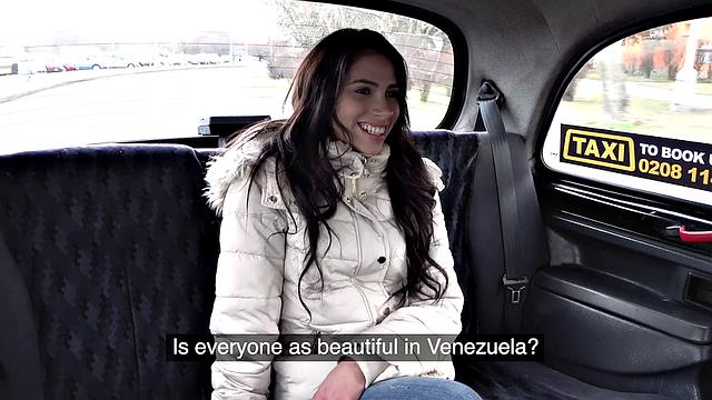 Latina hottie deepthroats and swallows like a pro in car