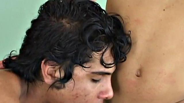 Cum swapping Latin twink with pierced lips rides BF cock
