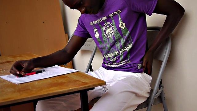 Amateur African twink jerks cock at home in private clip