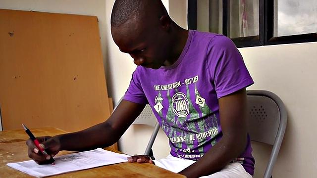 Amateur African twink jerks cock at home in private clip