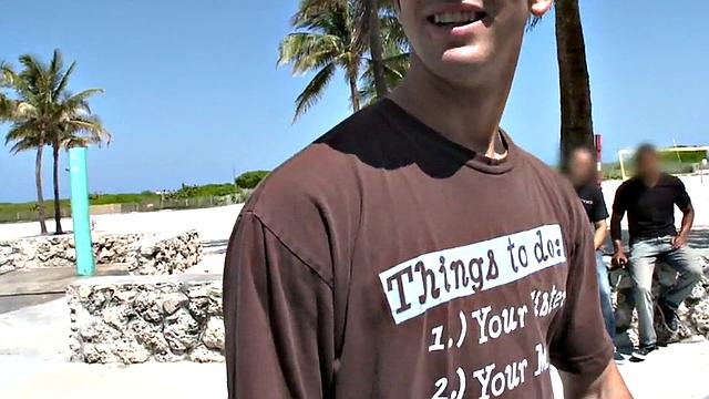 Muscled Black biker picked up and fucked by white top for cash